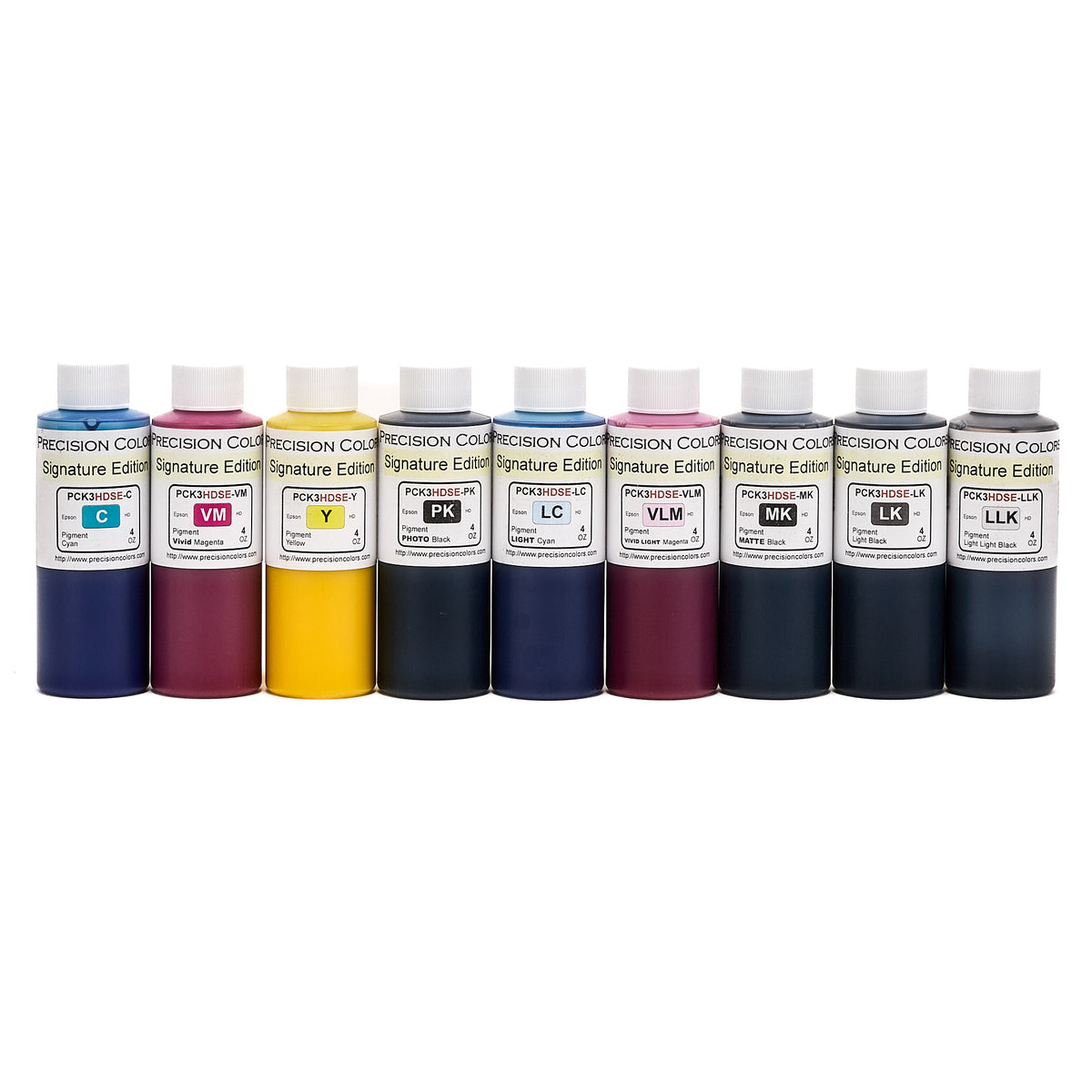 Precision Colors PCK3HD Vivid 9-color pigment ink set, 4 oz bottles