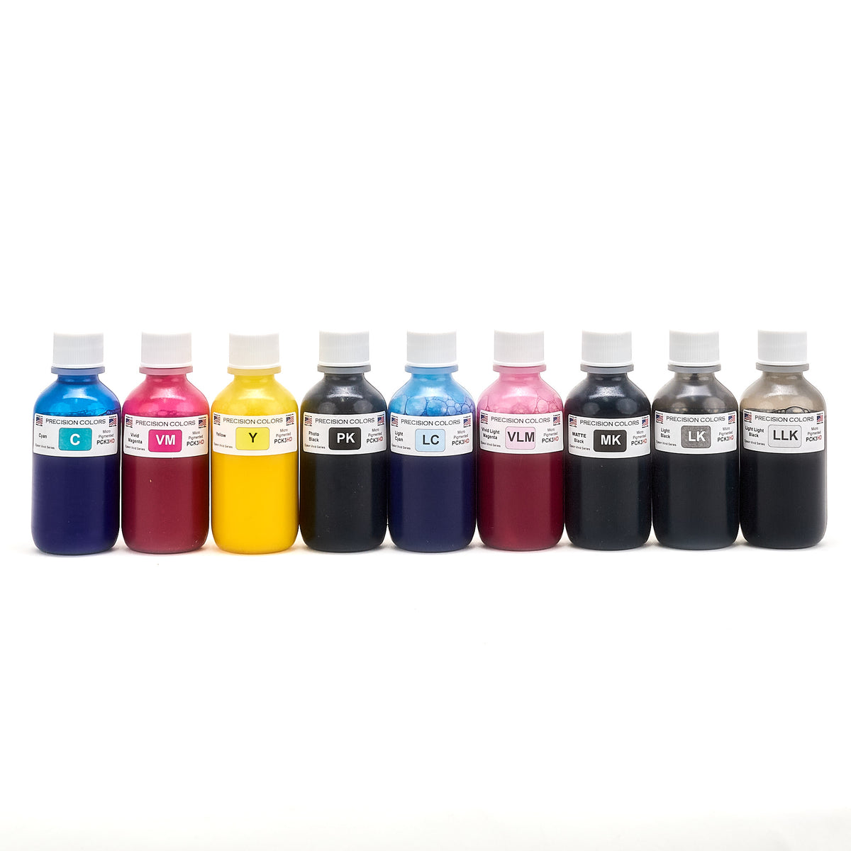 Precision Colors PCK3HD Vivid 9-color pigment ink set, 2 oz bottles