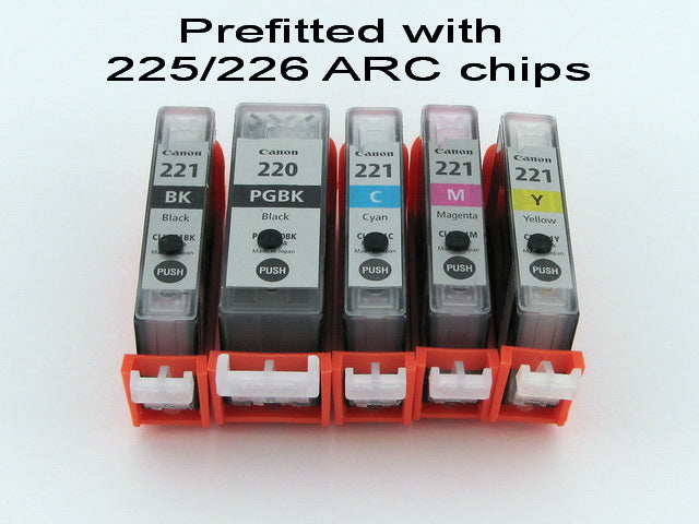 Canon CLI-221 compatible ink with ARC storage clips